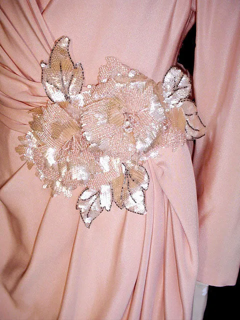 * RARE VINTAGE ANDREA ODICINI COUTURE - AMEN WARDY EVENING GOWN - MADE IN ITALY - METAL ZIPPER