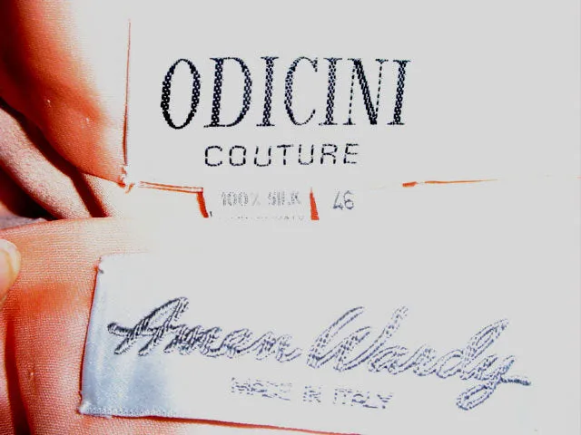* RARE VINTAGE ANDREA ODICINI COUTURE - AMEN WARDY EVENING GOWN - MADE IN ITALY - METAL ZIPPER