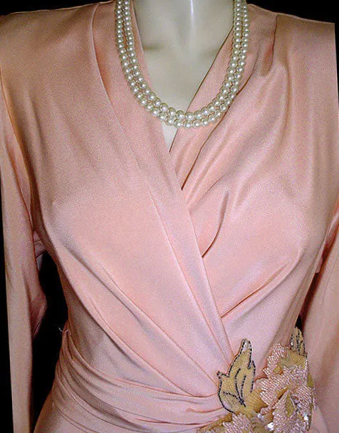 * RARE VINTAGE ANDREA ODICINI COUTURE - AMEN WARDY EVENING GOWN - MADE IN ITALY - METAL ZIPPER