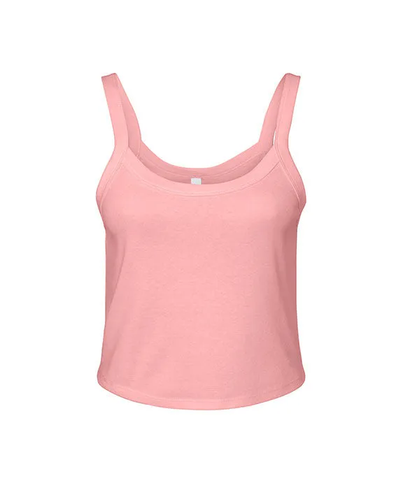 1012BE - Bella   Canvas Ladies Micro Ribbed Scoop Tank Top | Solid Pink Blend