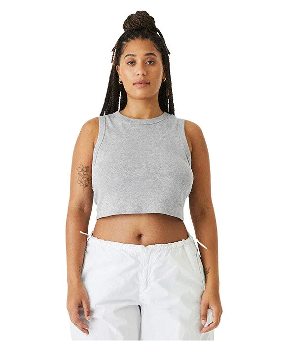 1013BE - Bella   Canvas Ladies Micro Rib Muscle Crop Tank Top | Athletic Heather