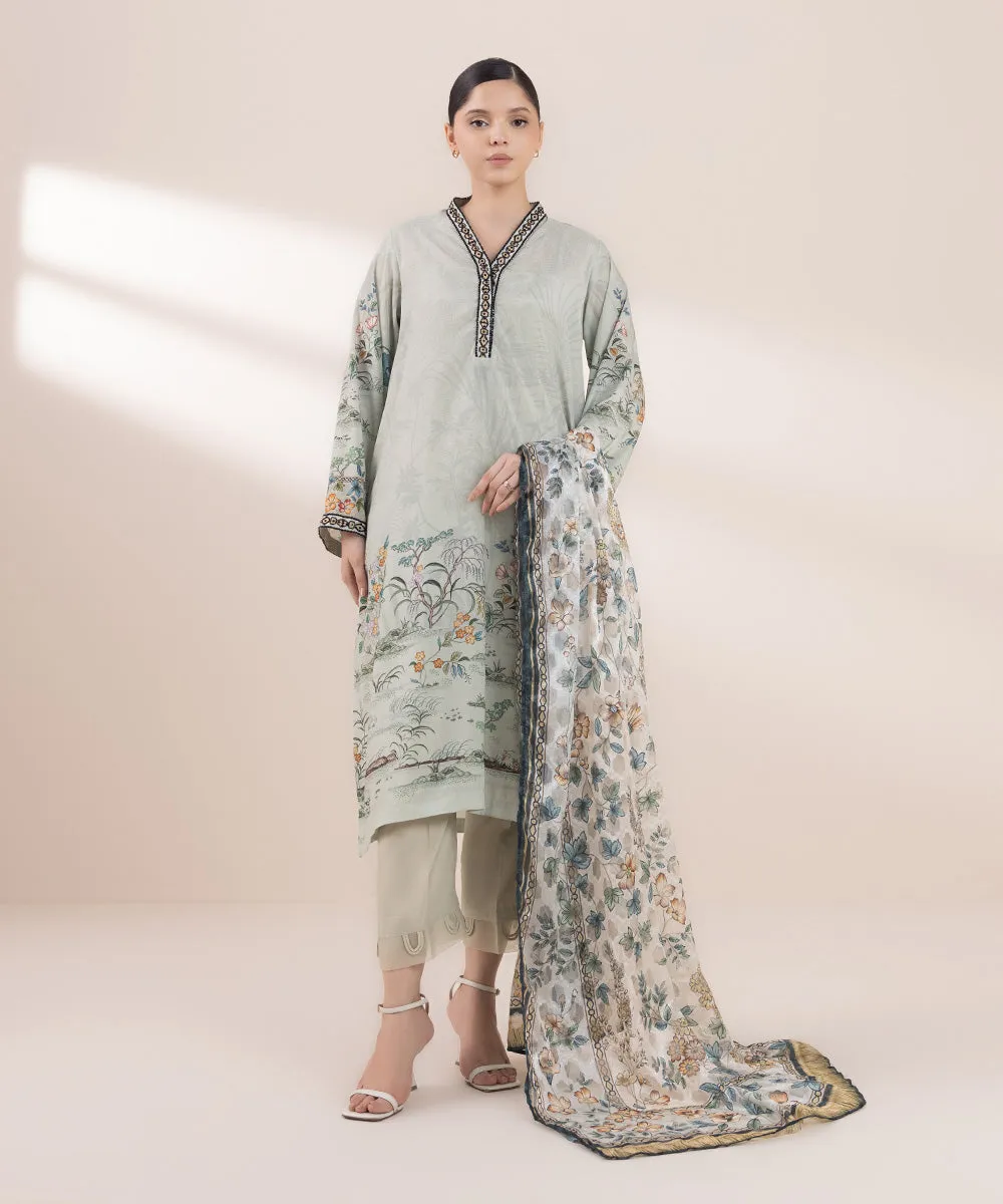 2 Piece - Embellished Silk Suit