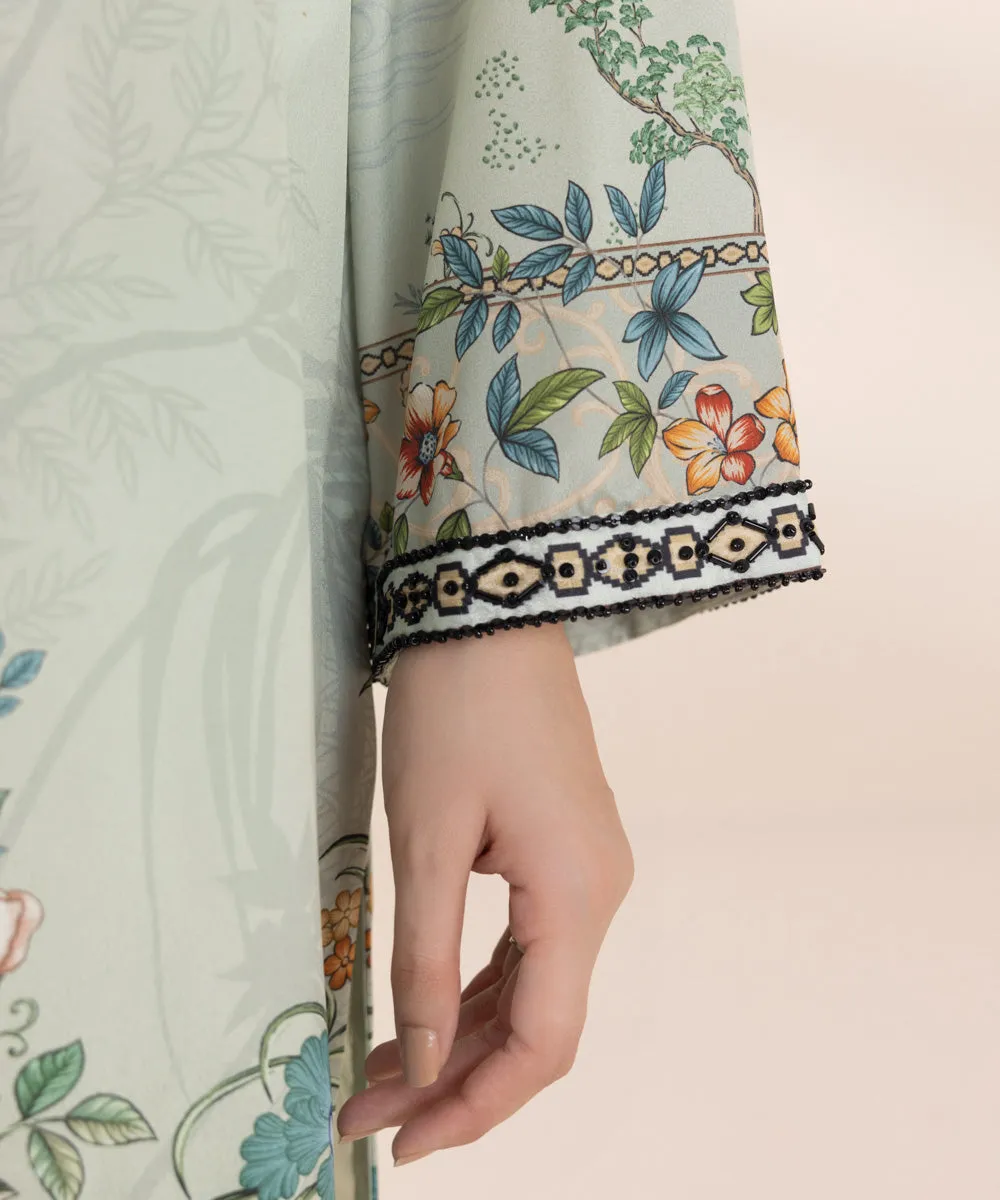 2 Piece - Embellished Silk Suit