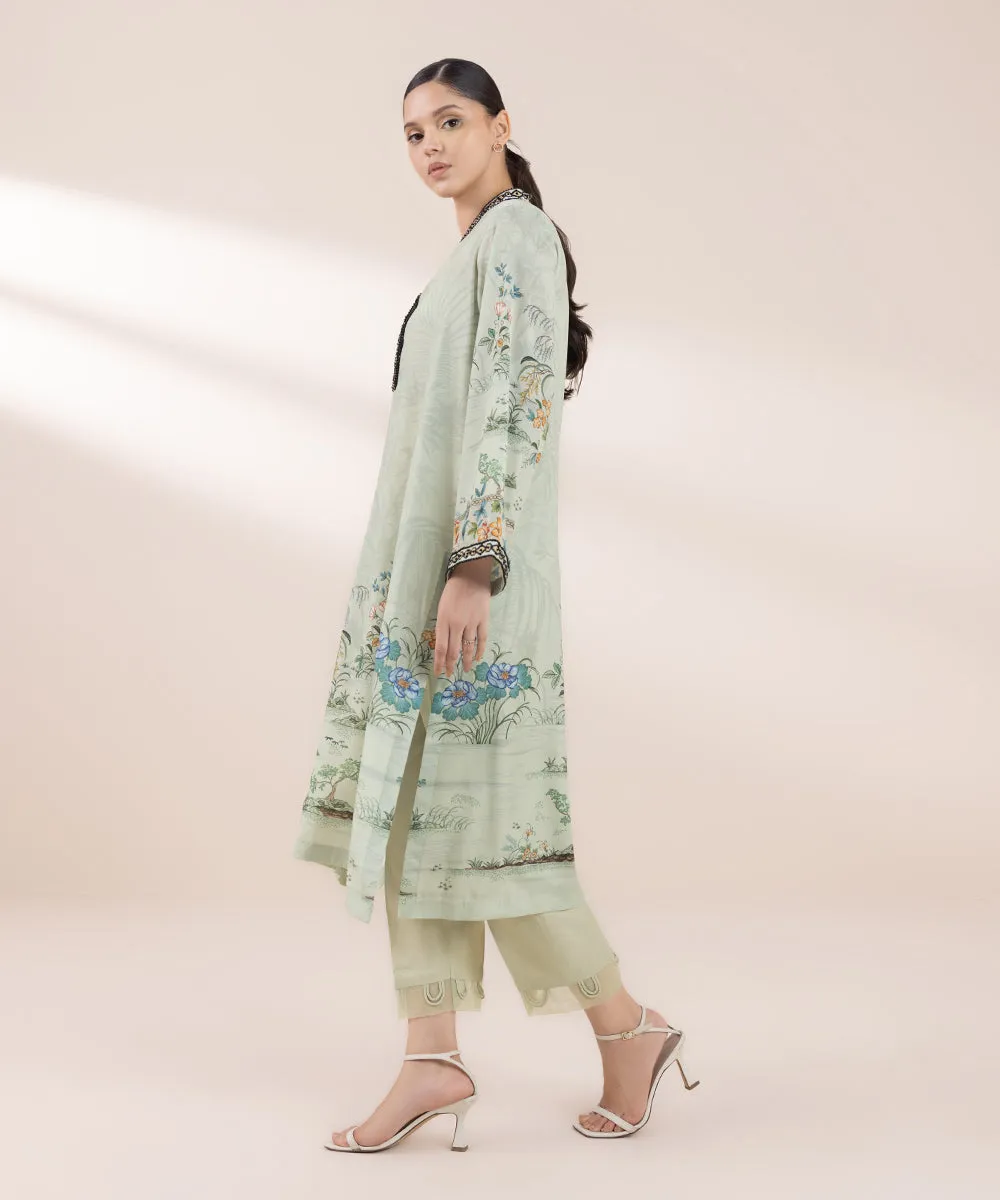 2 Piece - Embellished Silk Suit