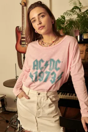 AC/DC 1973 Vintage-Wash Long-Sleeve Graphic Tee