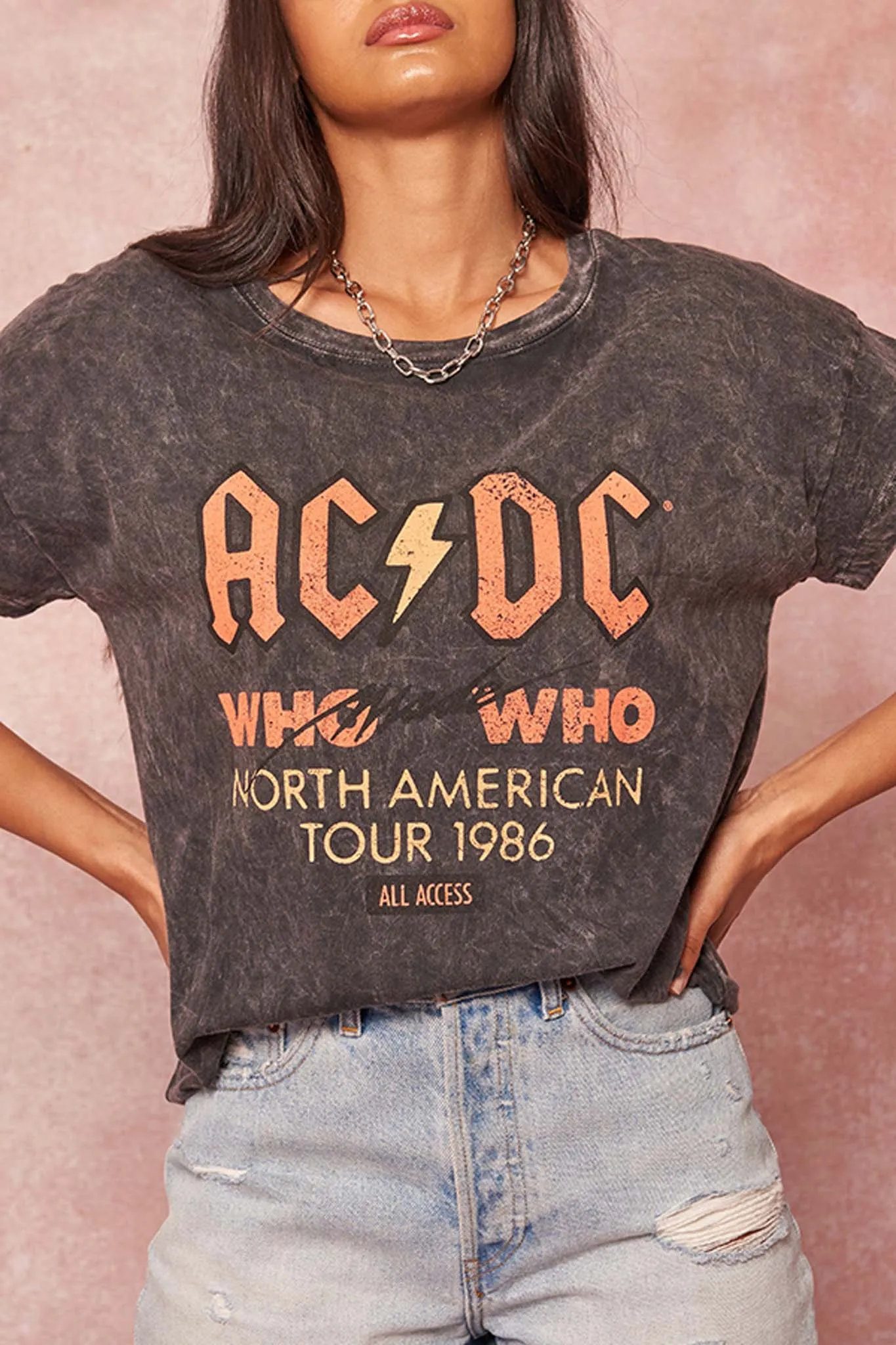AC/DC Who Made Who Vintage-Wash Graphic Tee