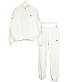 Adanola 2-piece White Logo Tracksuit UK S