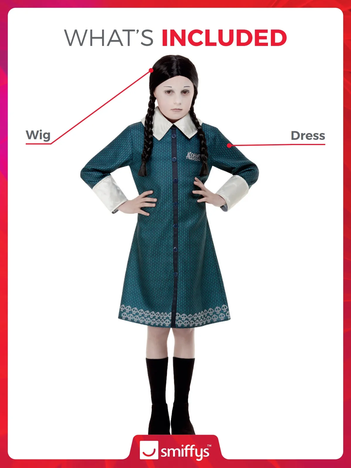 Addams Family Wednesday Costume, Girls