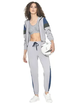 AmericanElm Women's Light Grey Stretchable Stylish Tracksuits