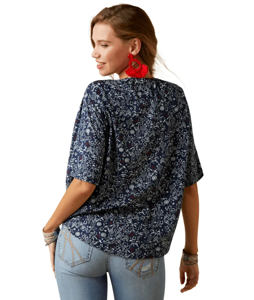 Ariat Women's Howdy Print Short Sleeve Western Wrap 10045009