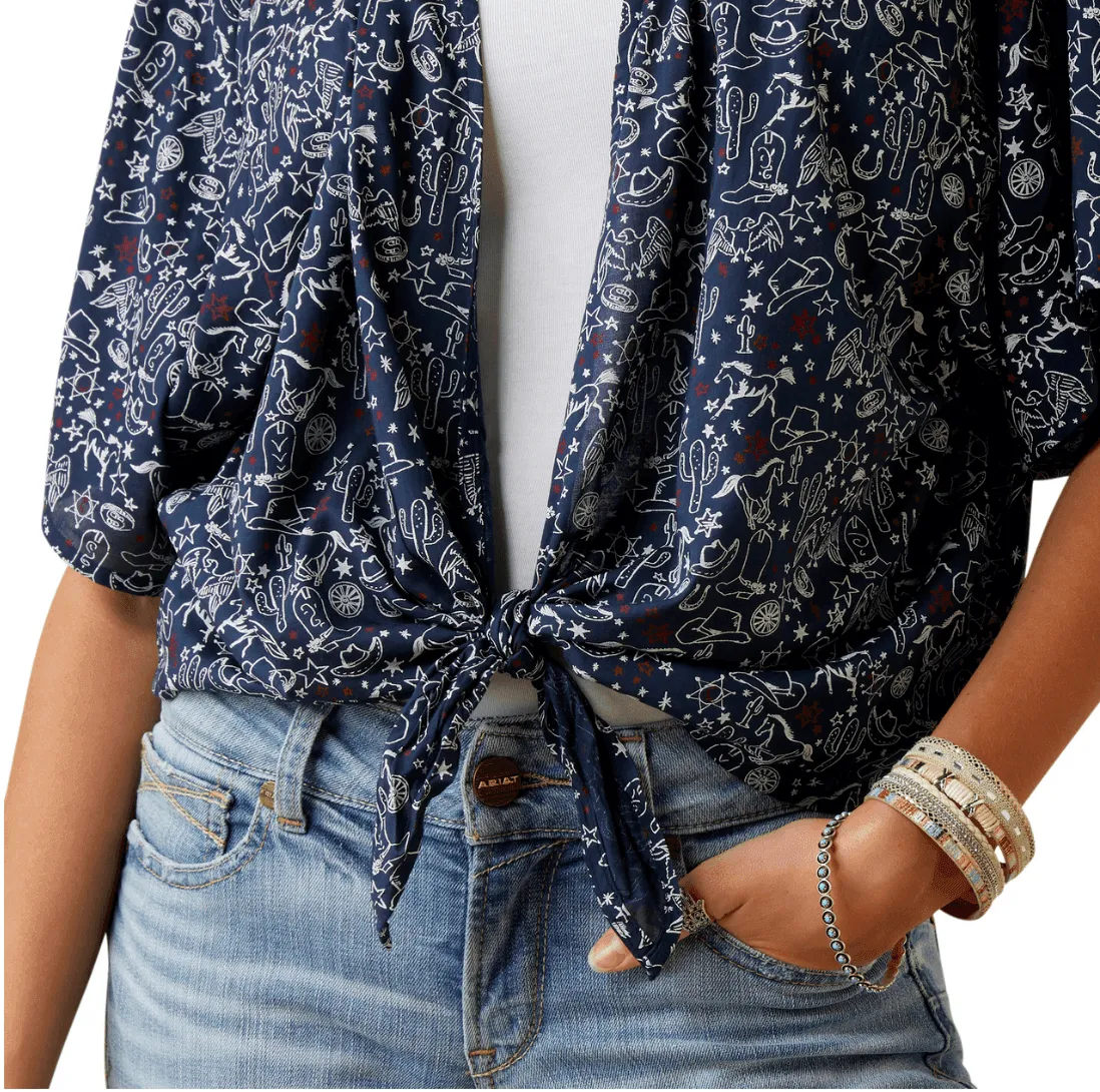 Ariat Women's Howdy Print Short Sleeve Western Wrap 10045009