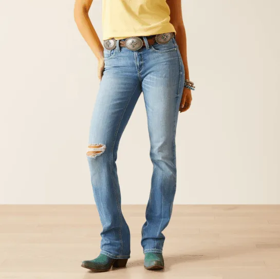 Ariat Women's Perfect Rise Light Wash Nika Straight Leg Jeans 10048271