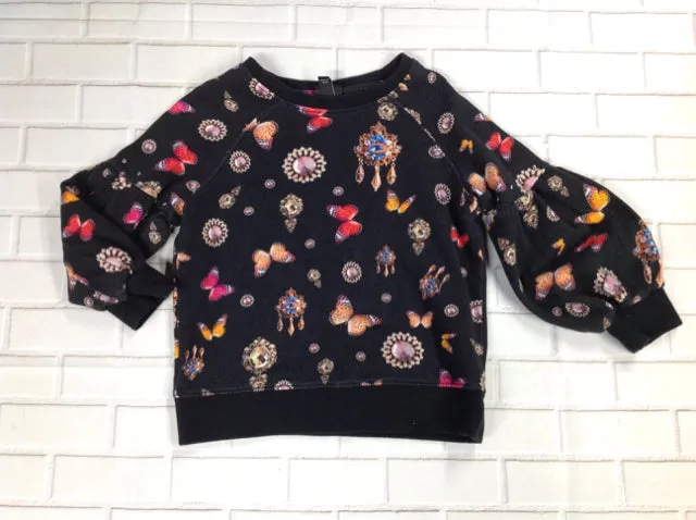 Art Class Black Print Top