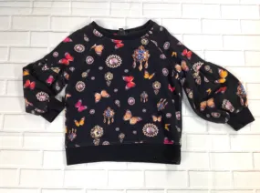 Art Class Black Print Top