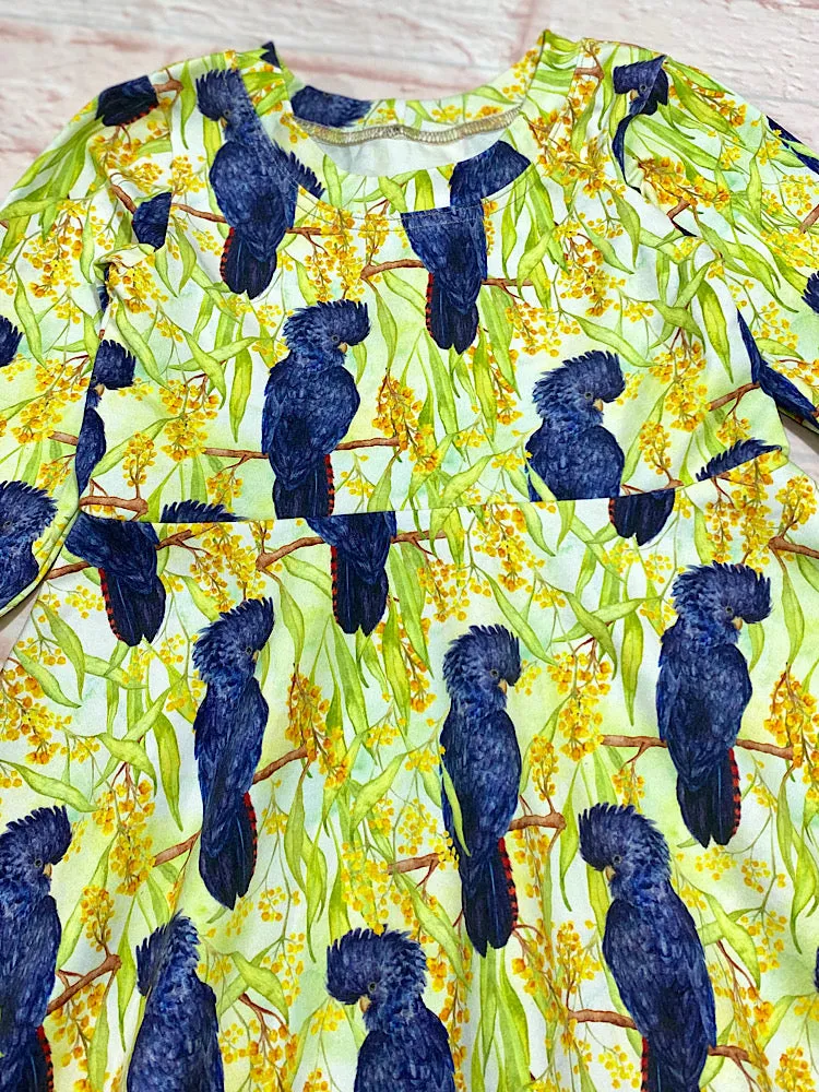 Aussie Animals GWM Dress Size Med (3-6y) - Wattle Cockys