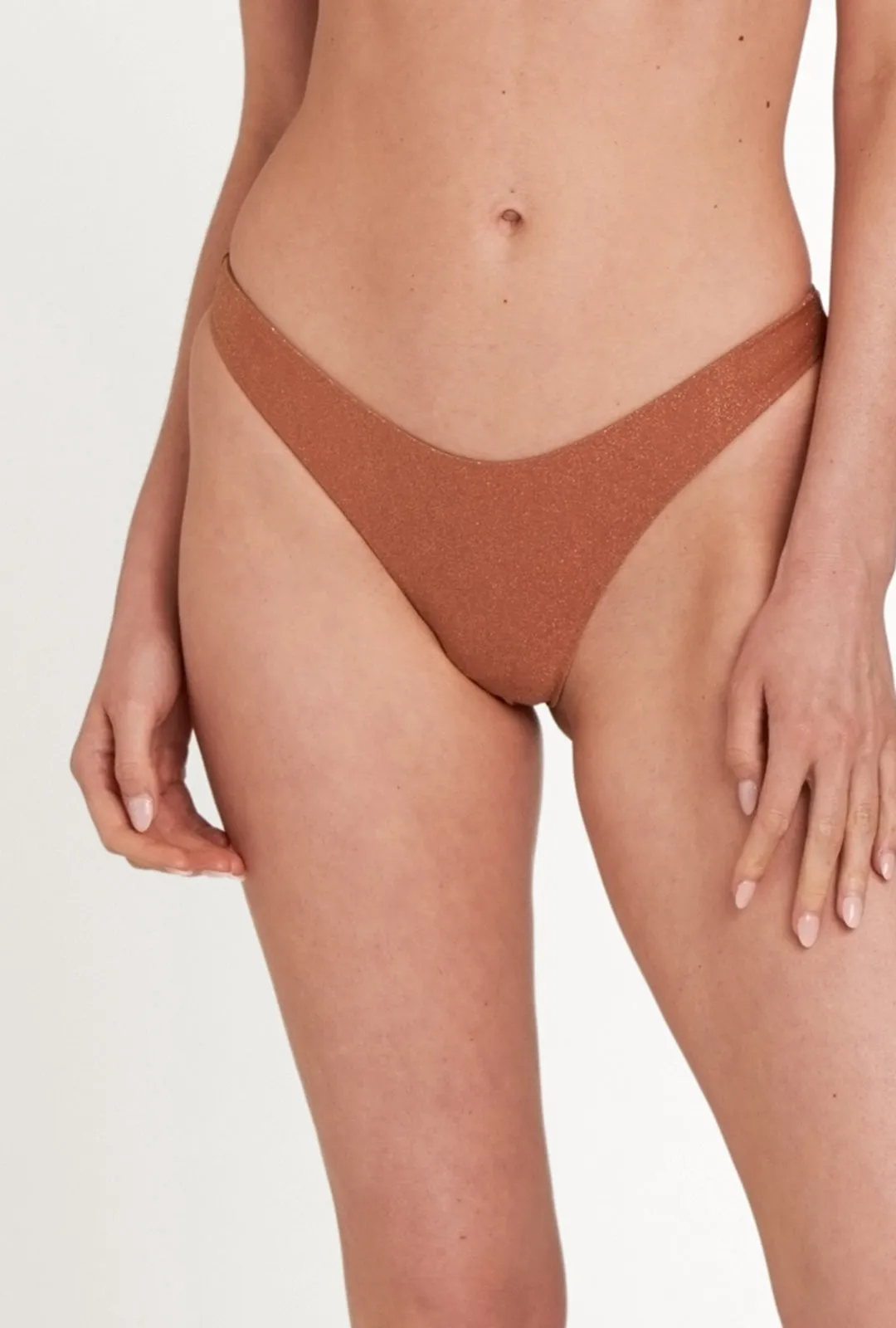 Away That Day - Cinnamon Shimmering Lurex Bikini - Acapulco Top   Fiji Bottom