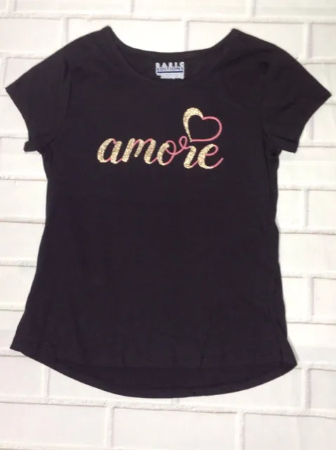 Basic Editions Black Print Top