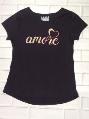 Basic Editions Black Print Top