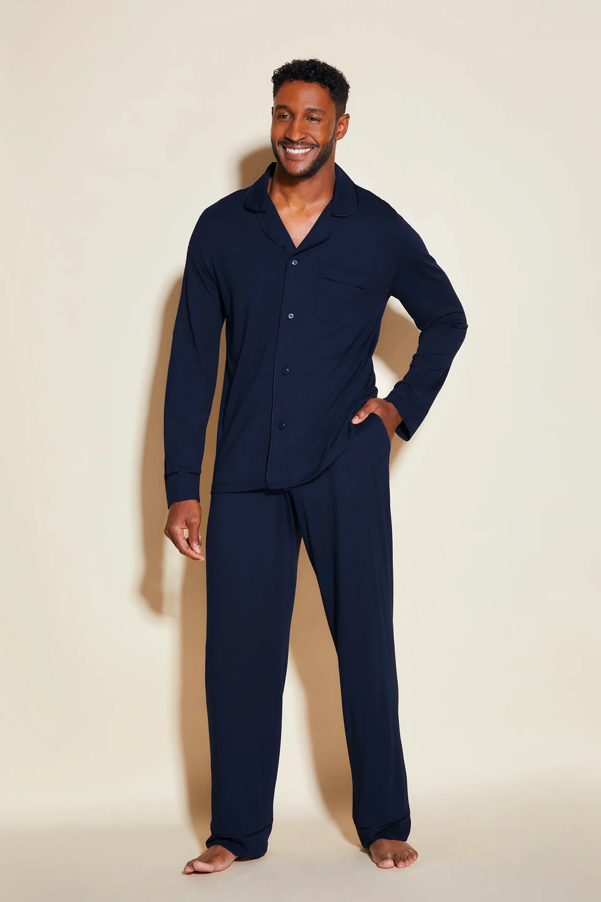 Bella Men's Classic Long Sleeve Set Navy