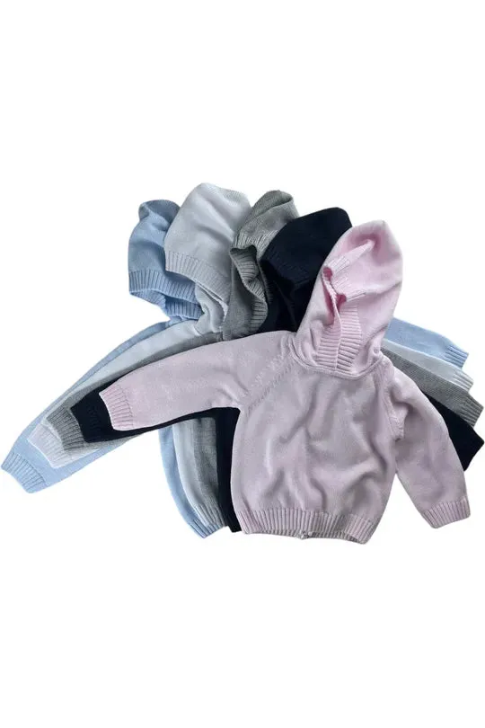 Blue Raglan Sleeve Zip Back Baby Hoodie