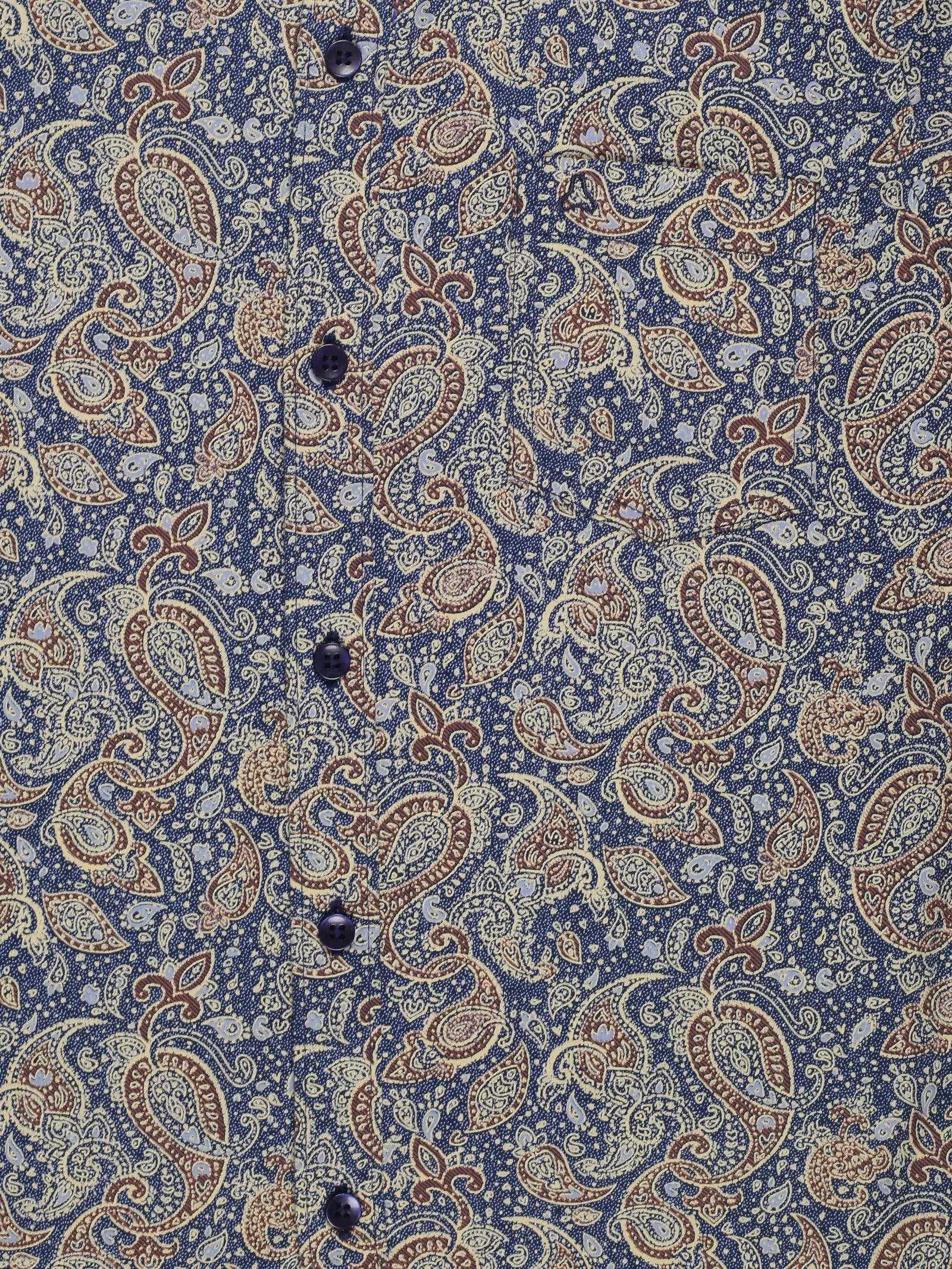 BOY'S NAVY PRINT REGUALR FIT SHIRT