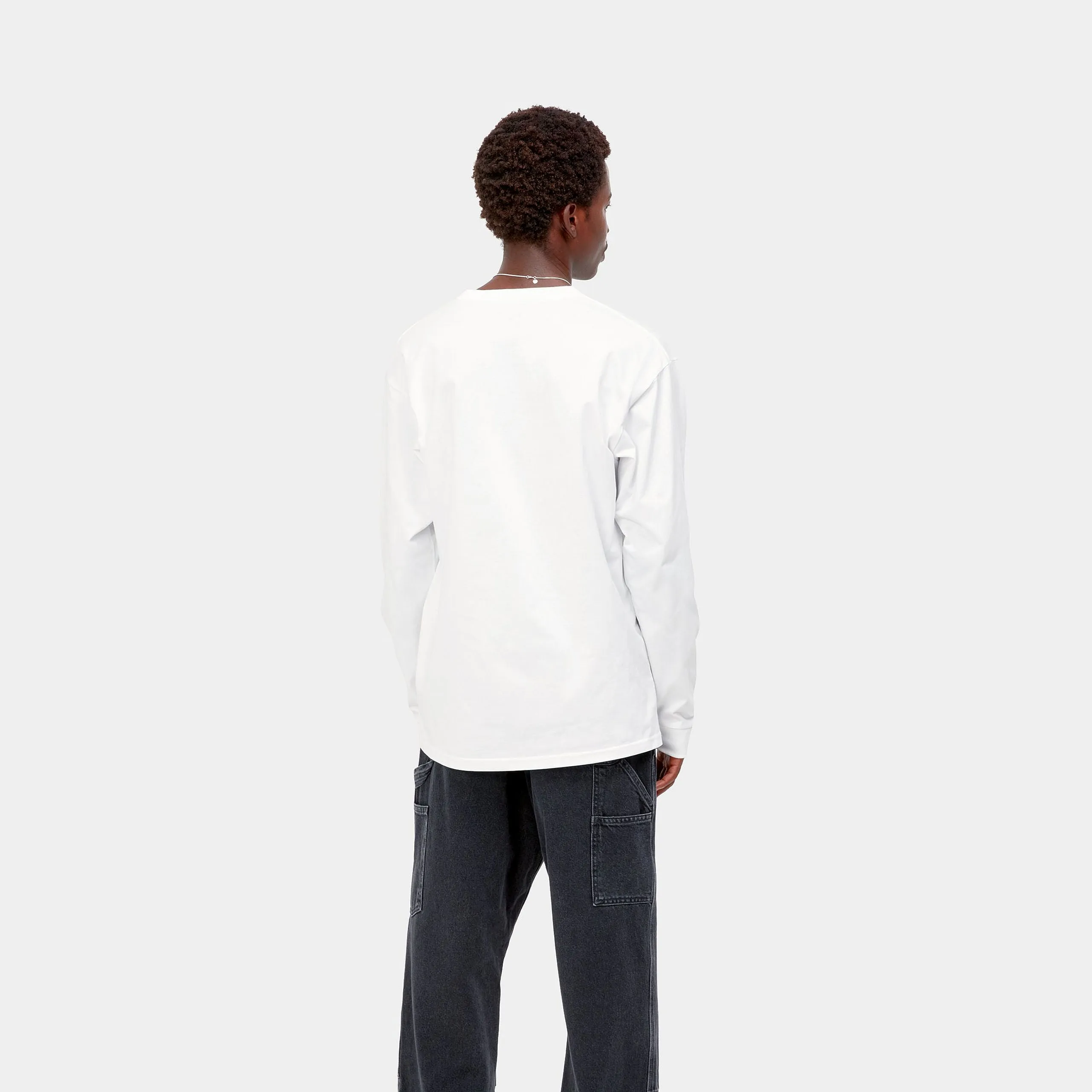 Carhartt L/S Chase T-Shirt White / Gold