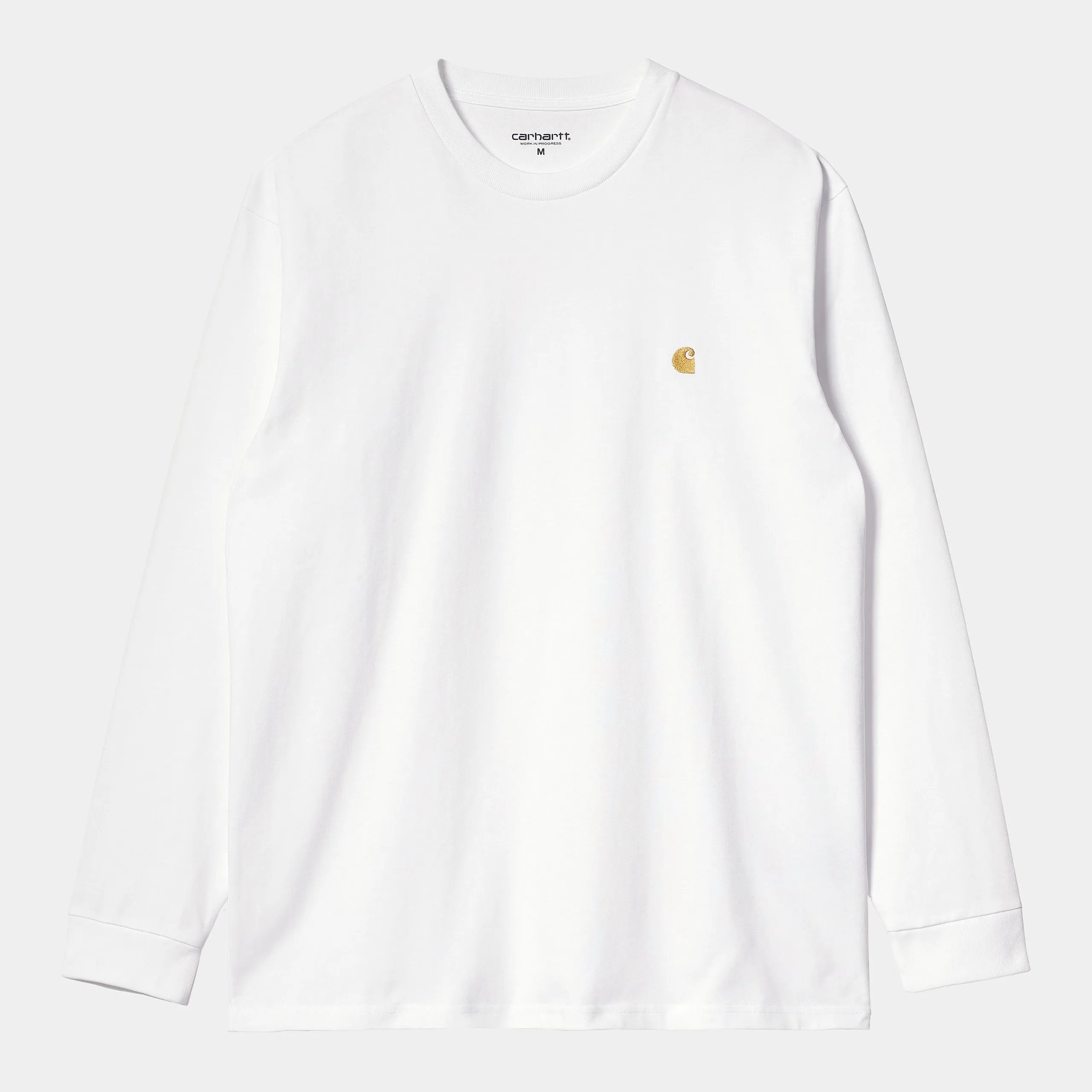 Carhartt L/S Chase T-Shirt White / Gold