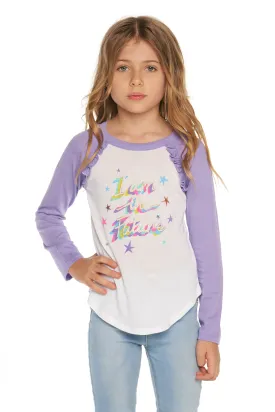 Chaser I Am the Future L/S Ruffle Raglan Tee