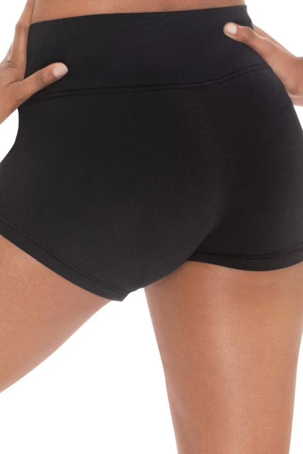 Child Microfiber Flat Band Shorts - Black