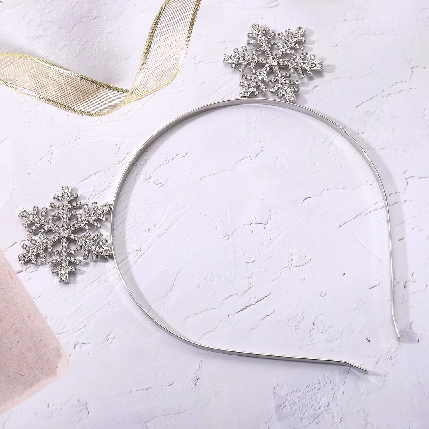 Christmas Headbands Xmas Rhinestone Snowflake Hairbands Crystal Merry Christmas Crown Hair Hoop Reindeer Antlers Headpiece