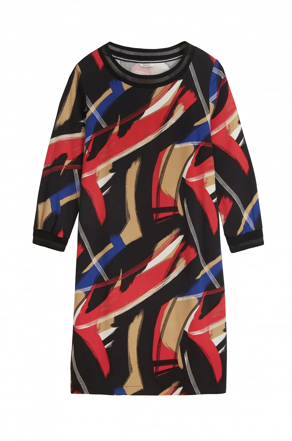 Colourful egg shape dress  -Red