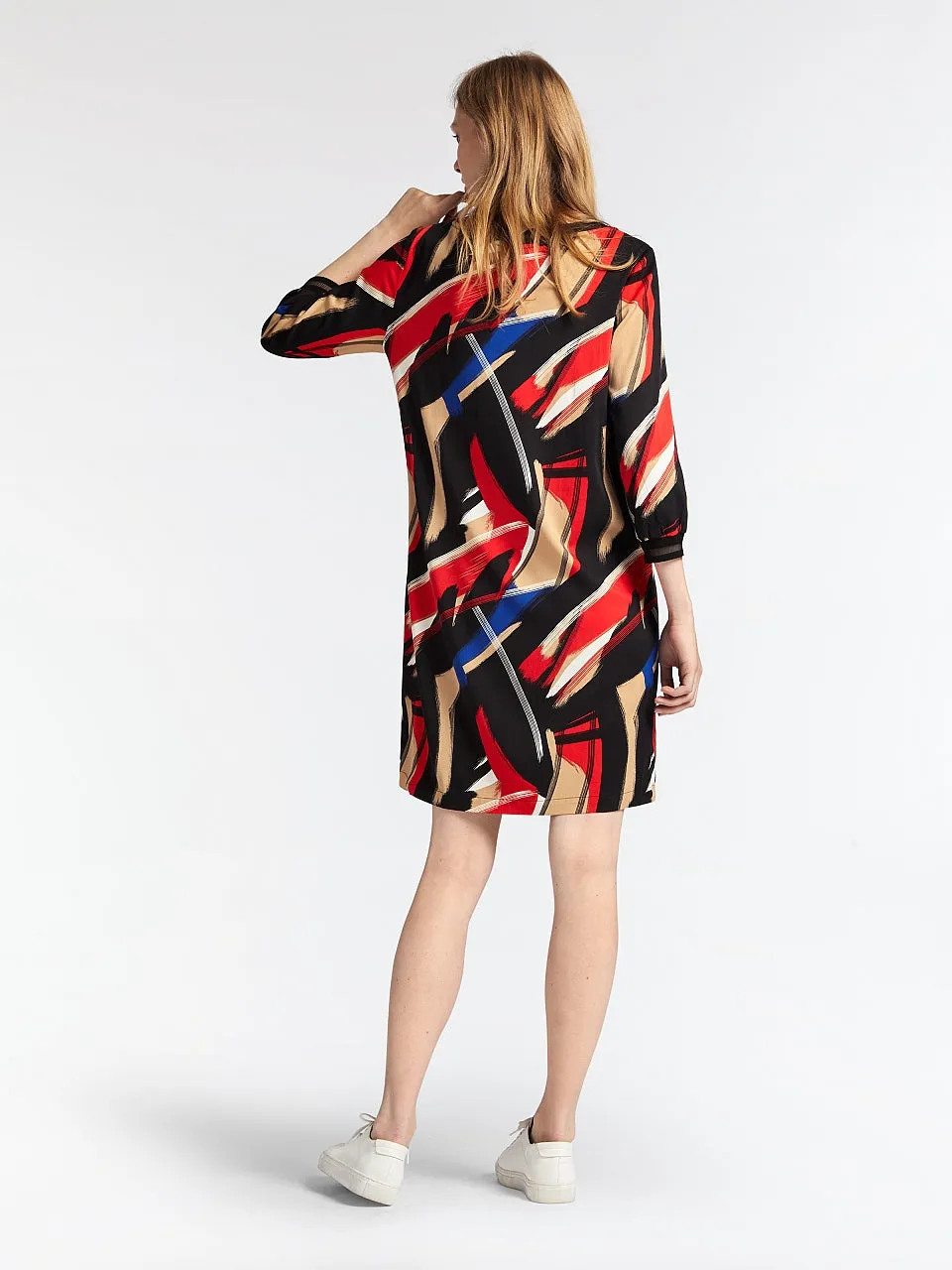 Colourful egg shape dress  -Red