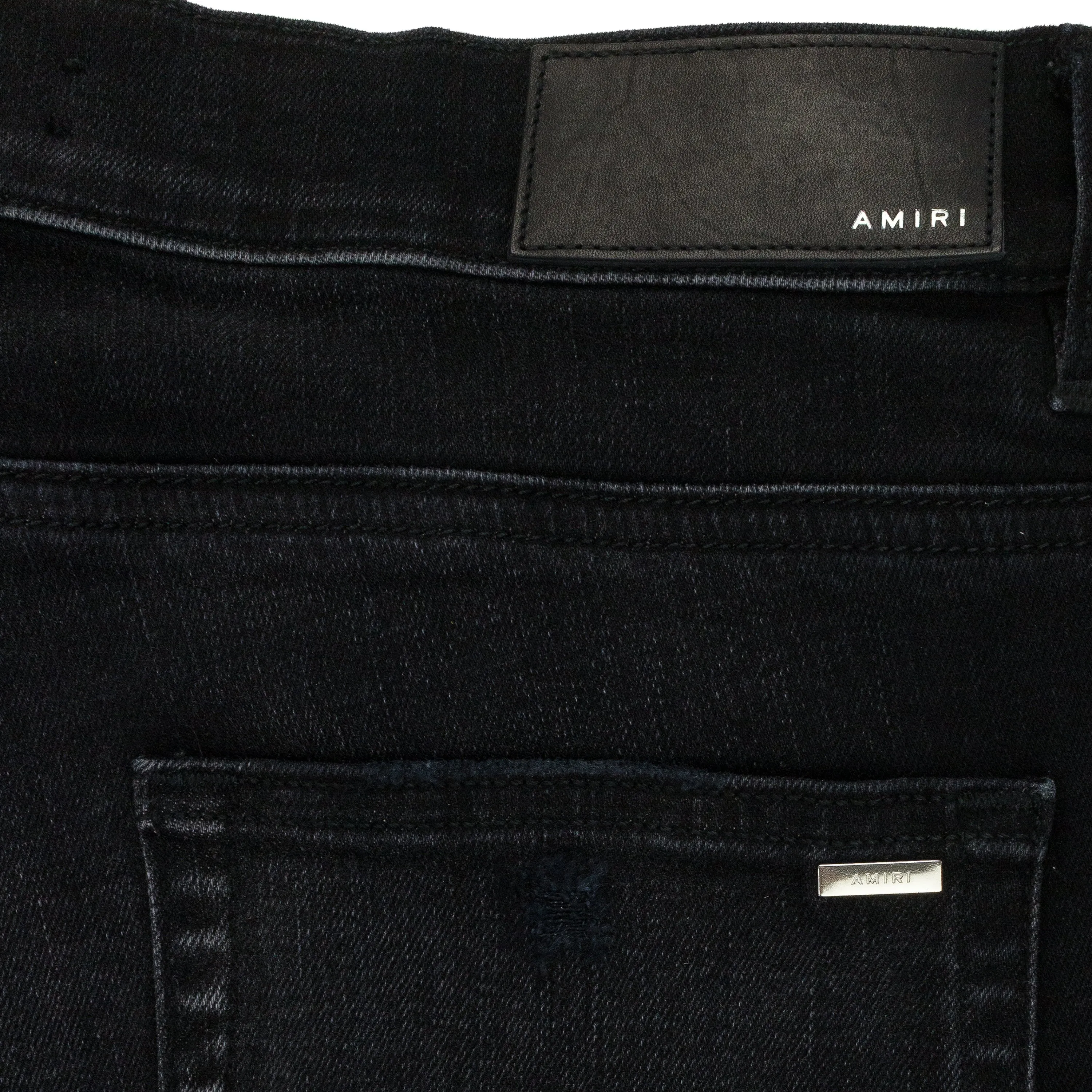 CRACKED LEATHER MX1 AGED BLACK SKINNY JEANS
