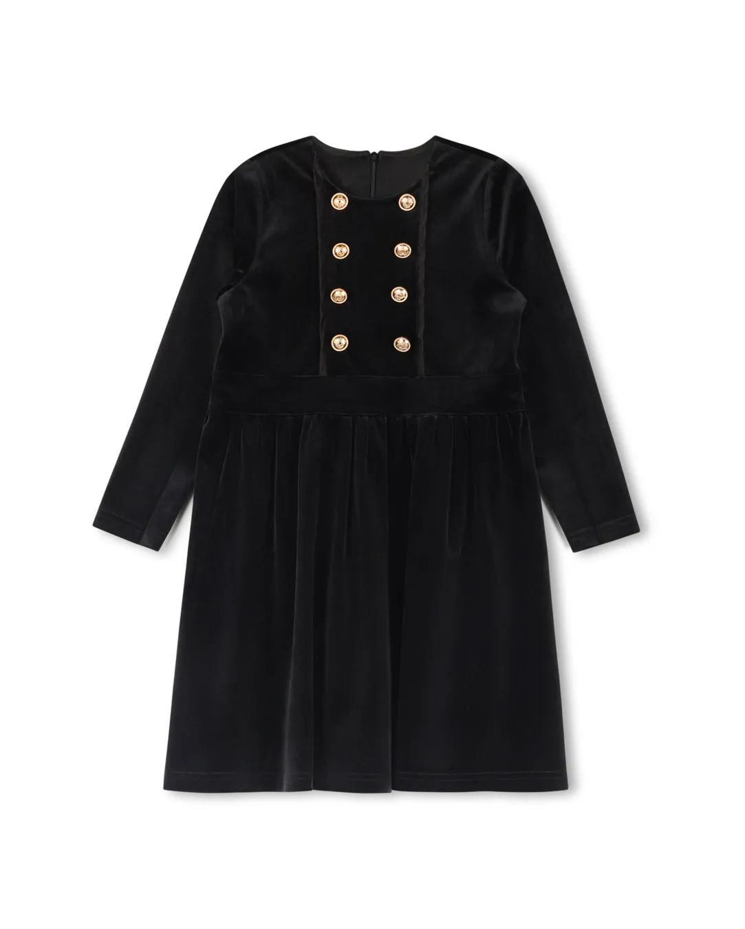 dress gold buttons velvet - black