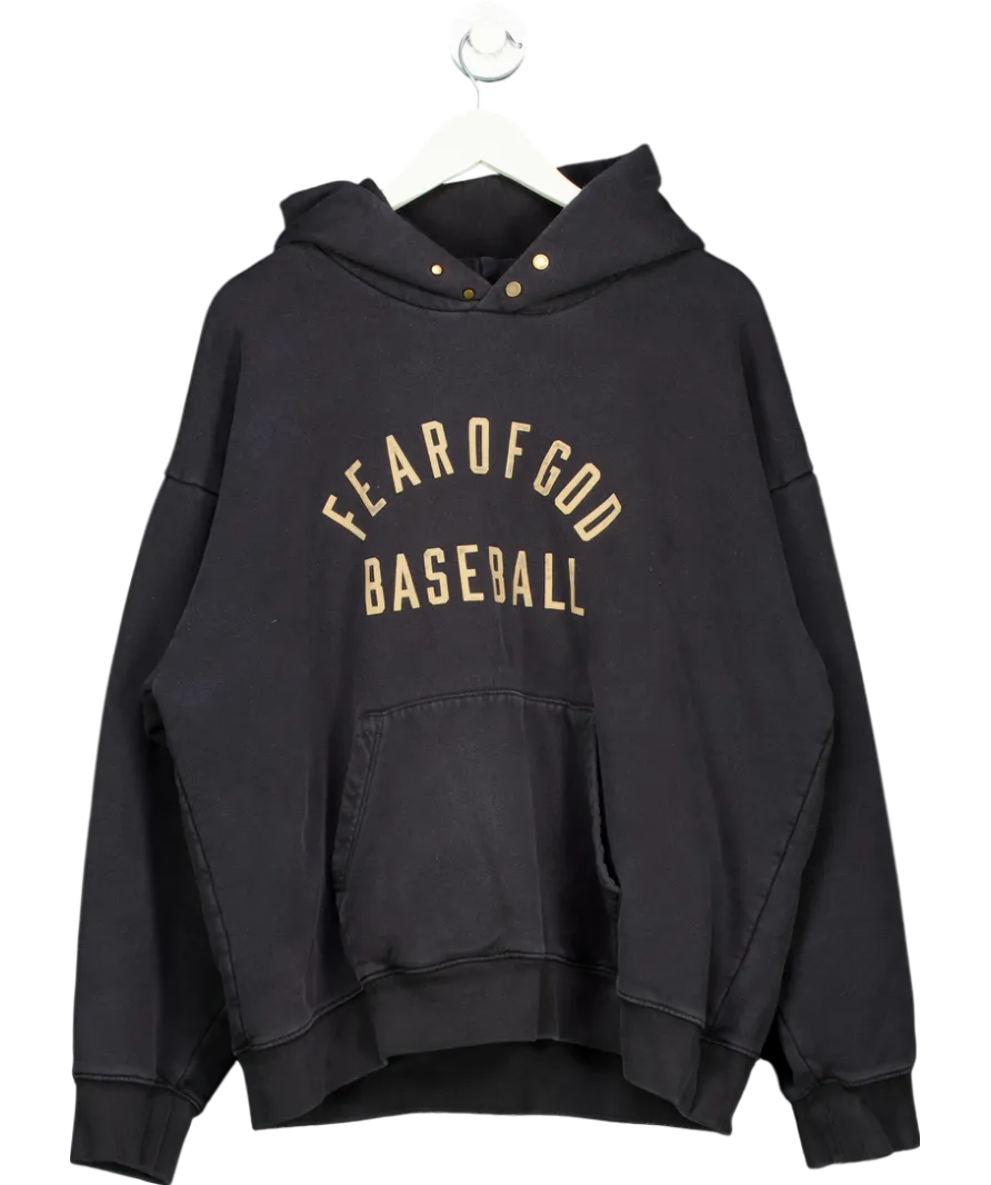 Fear of God Blue Baseball Hoodie UK L