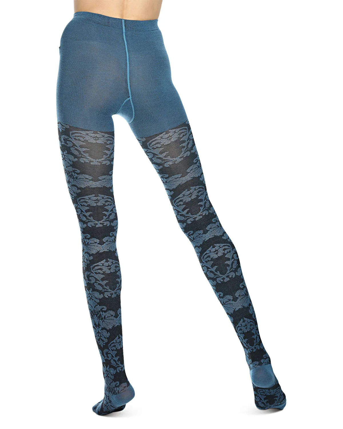 Floral Paisley Cotton Blend Sweater Tights