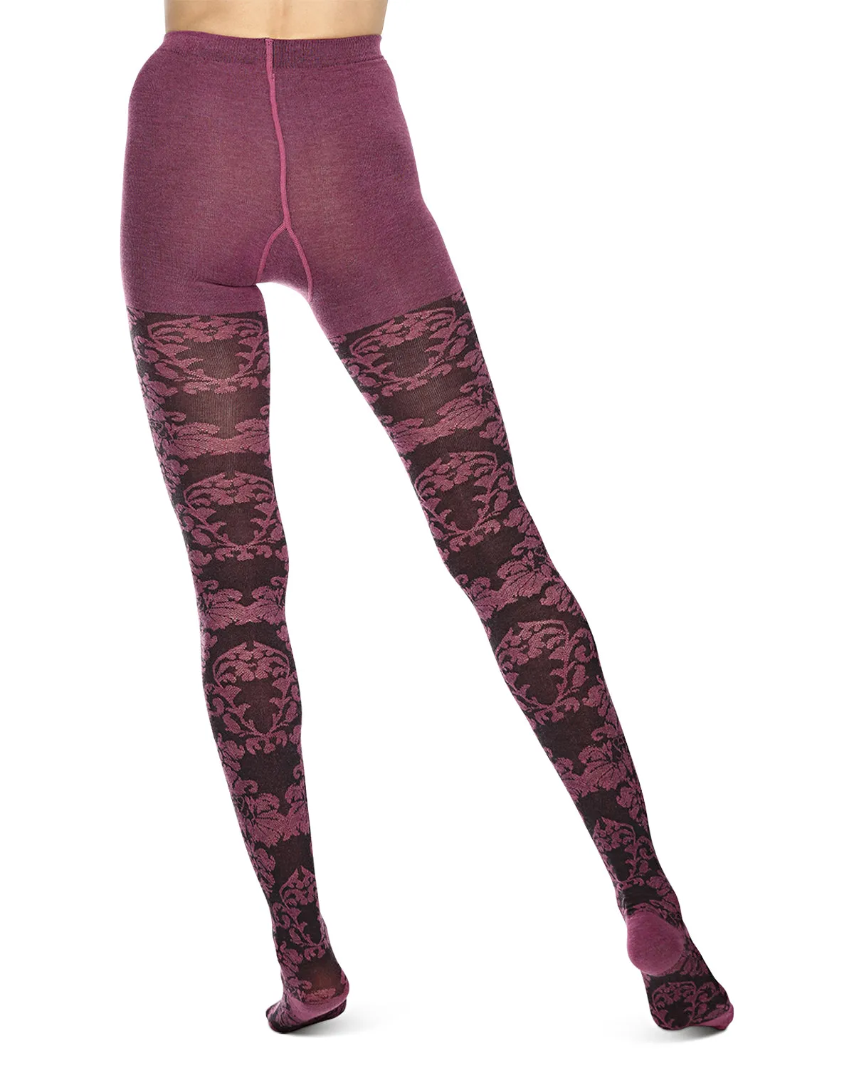 Floral Paisley Cotton Blend Sweater Tights