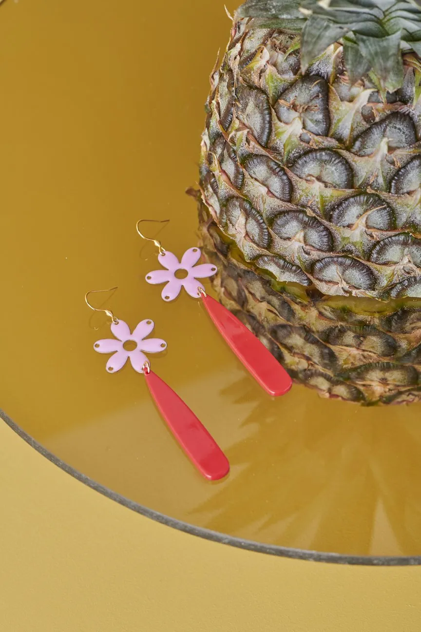 Folly Earrings by Middle Child - Red and Pink