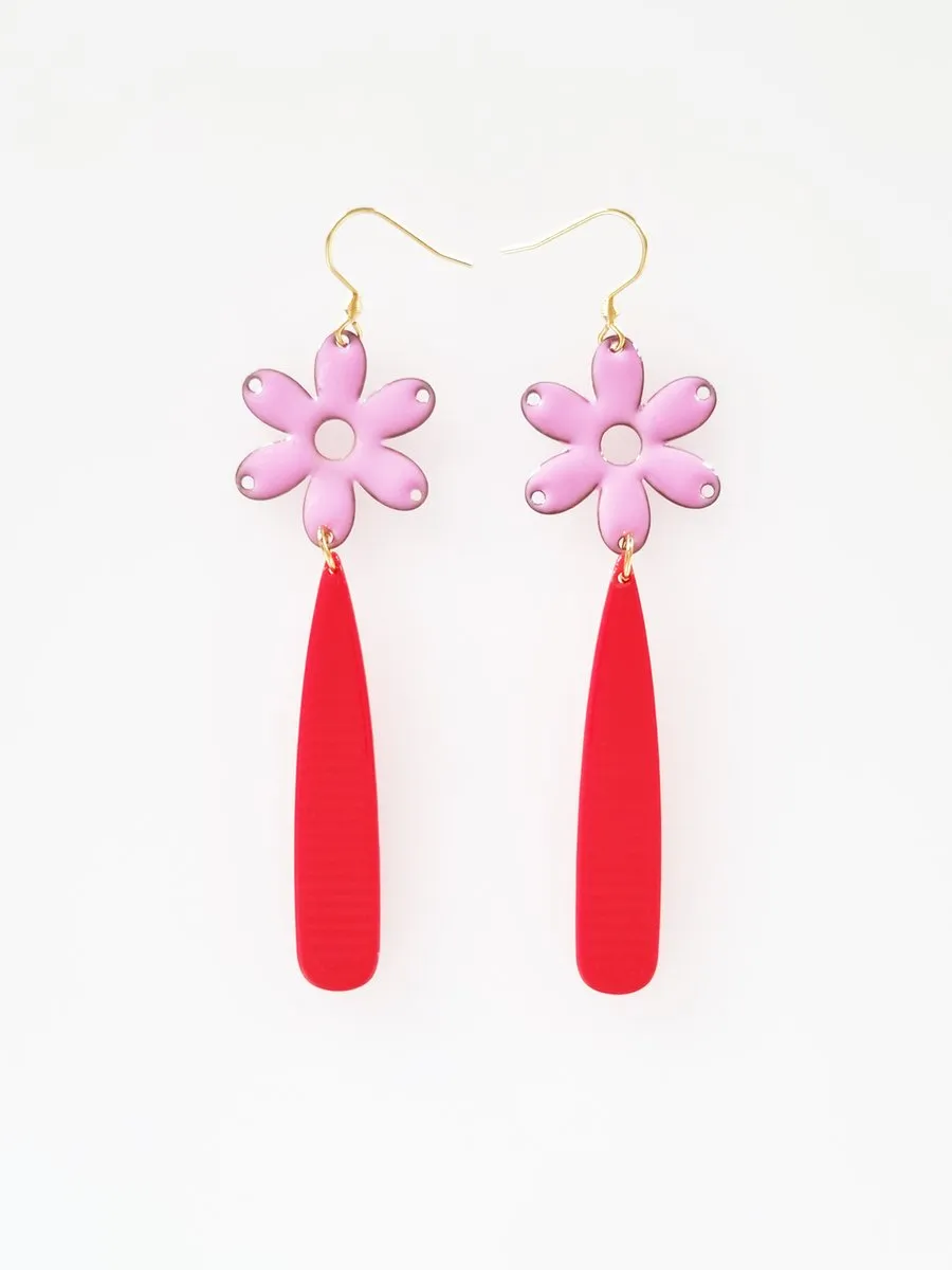 Folly Earrings by Middle Child - Red and Pink