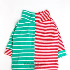 Half and Half Stripe Tshirt Pajama - Pet Clothing