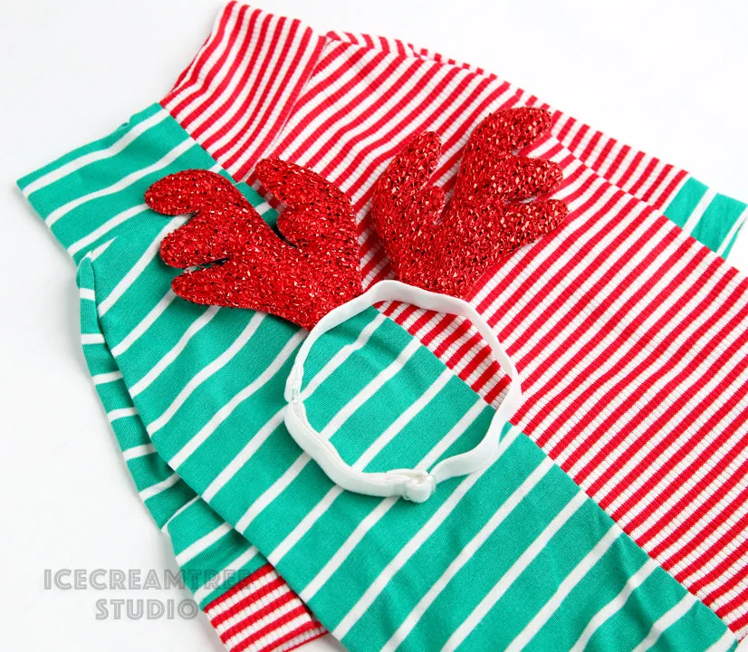 Half and Half Stripe Tshirt Pajama - Pet Clothing