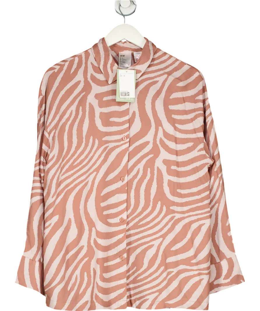 H&M Pink Zebra Print Shirt UK S