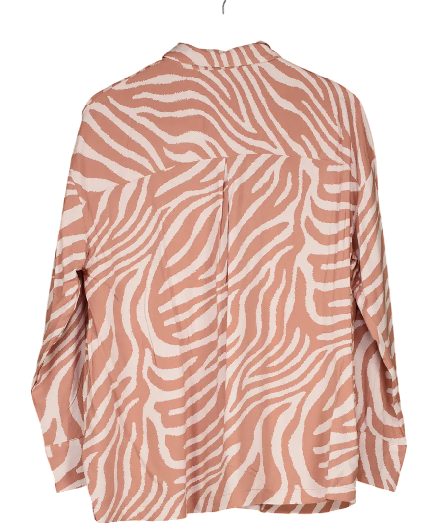 H&M Pink Zebra Print Shirt UK S