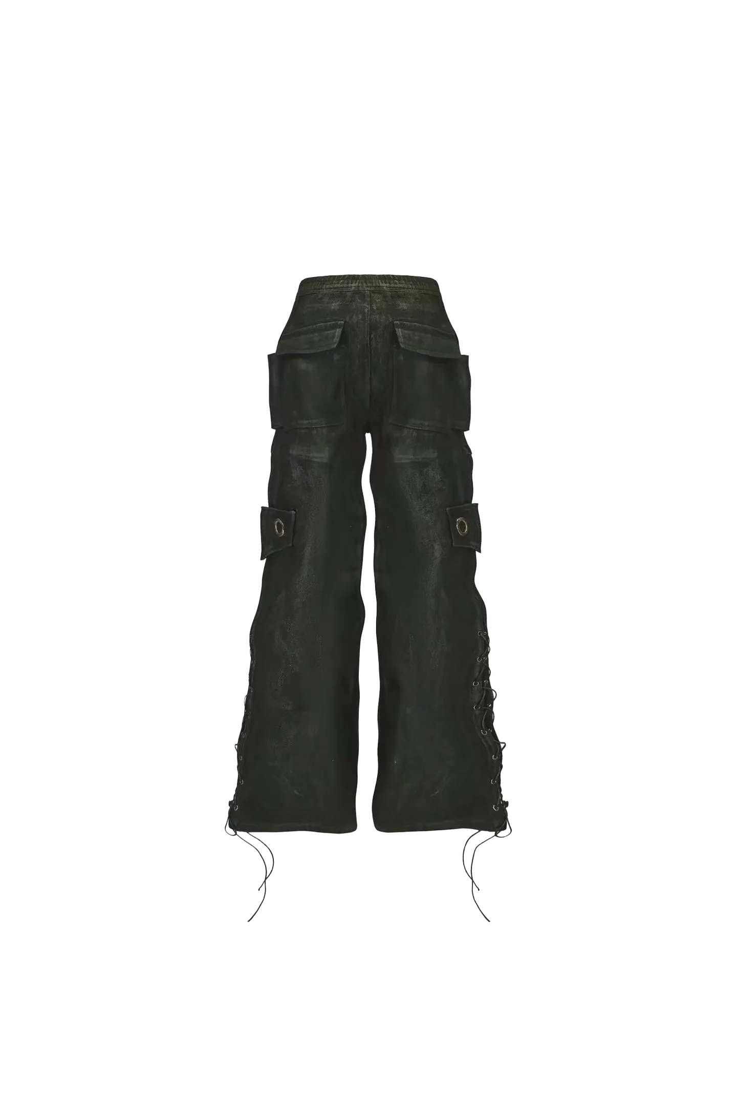 Hand-Waxed Wide-Leg Denim Trousers