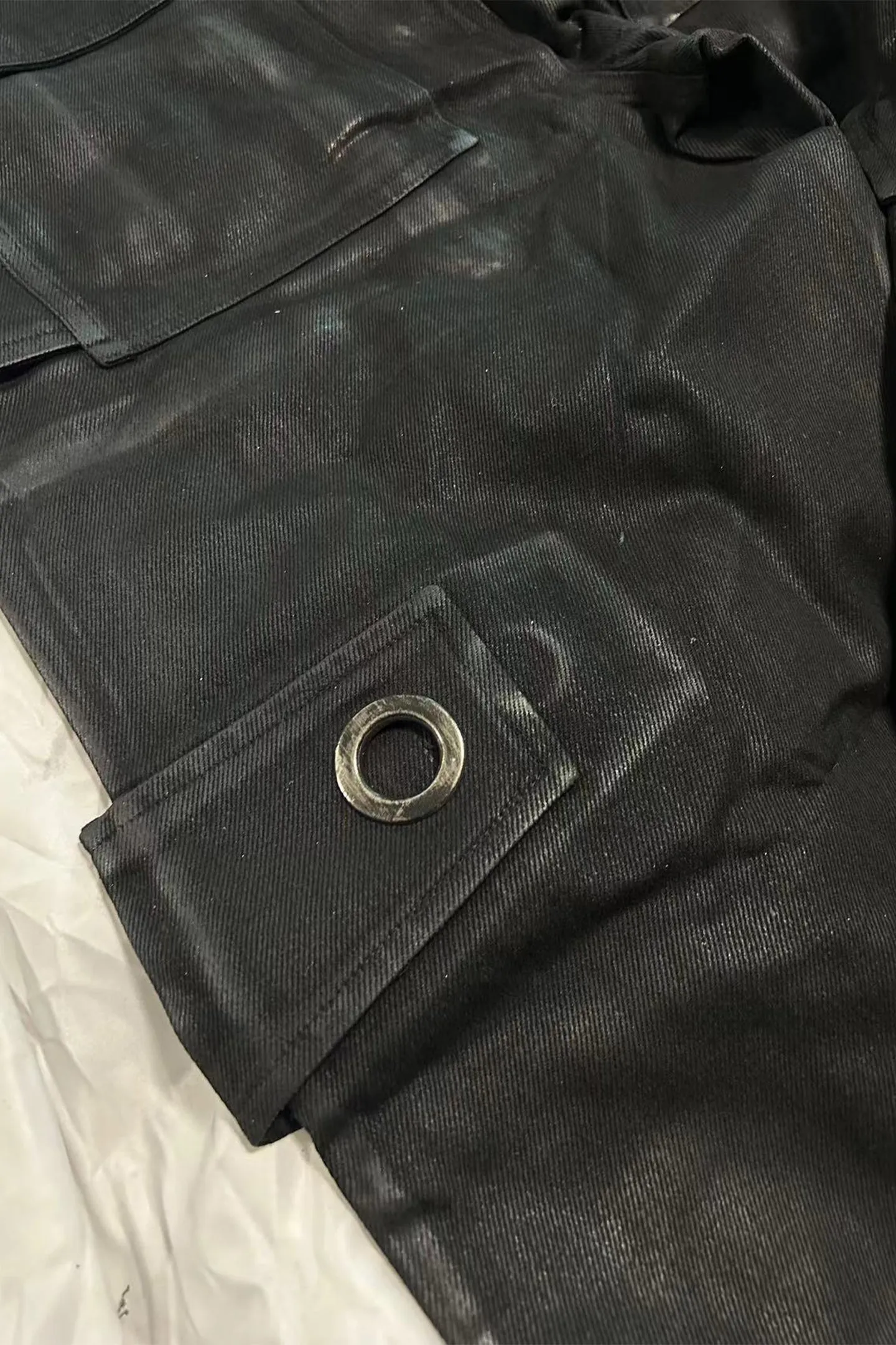 Hand-Waxed Wide-Leg Denim Trousers