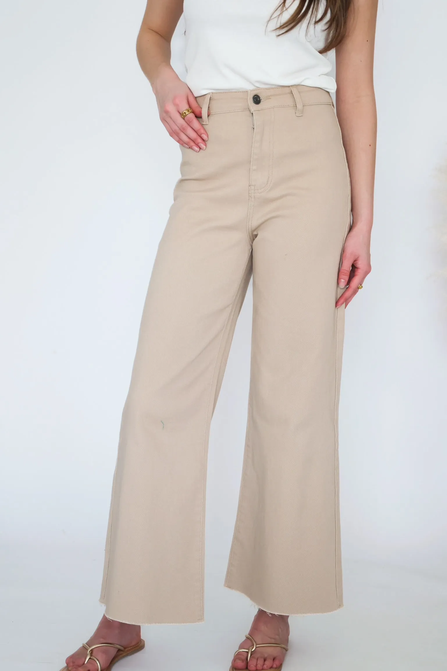 Harper Wide Leg Jean - Almond Milk (FINAL SALE)