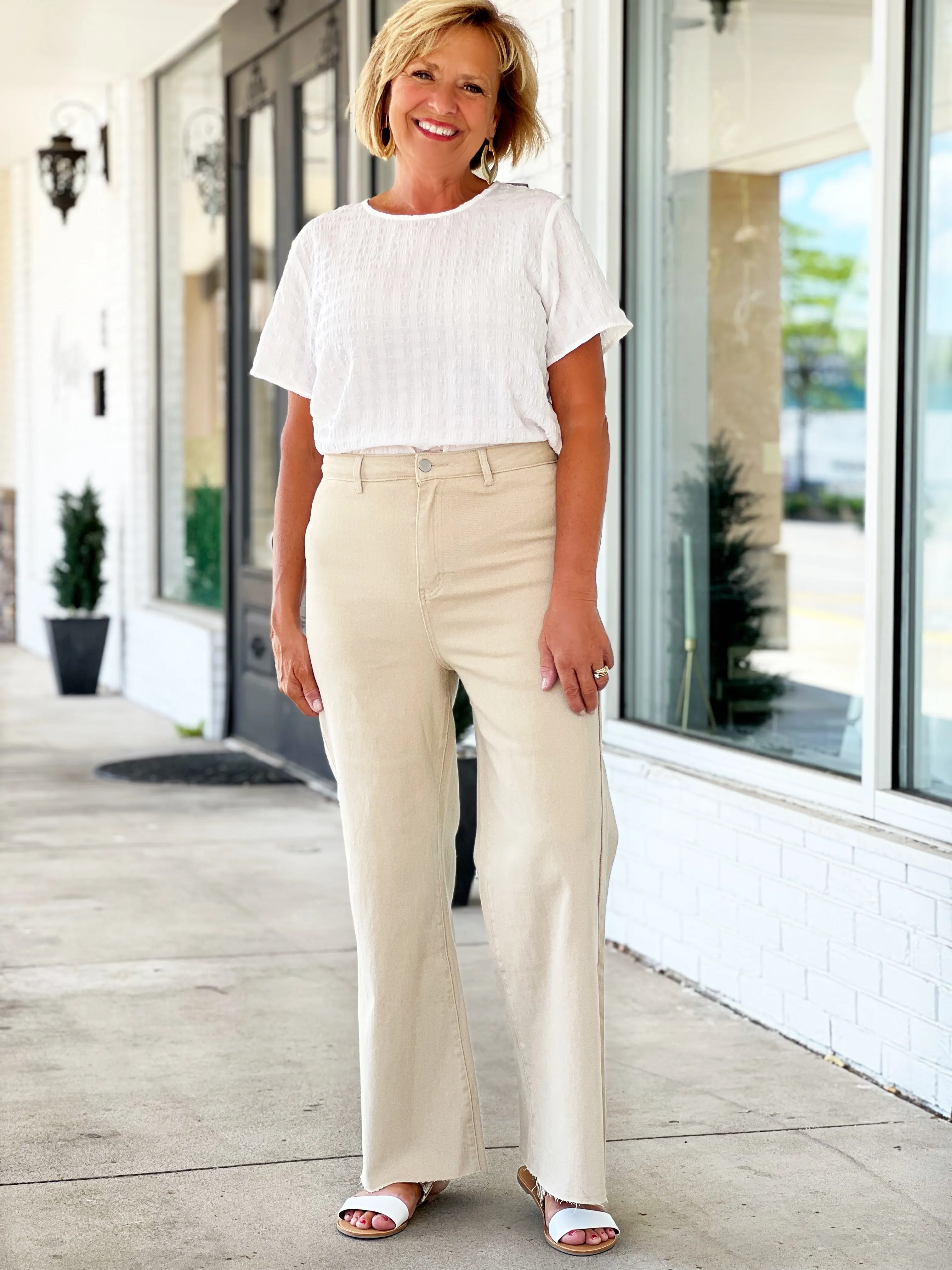 Harper Wide Leg Jean - Almond Milk (FINAL SALE)
