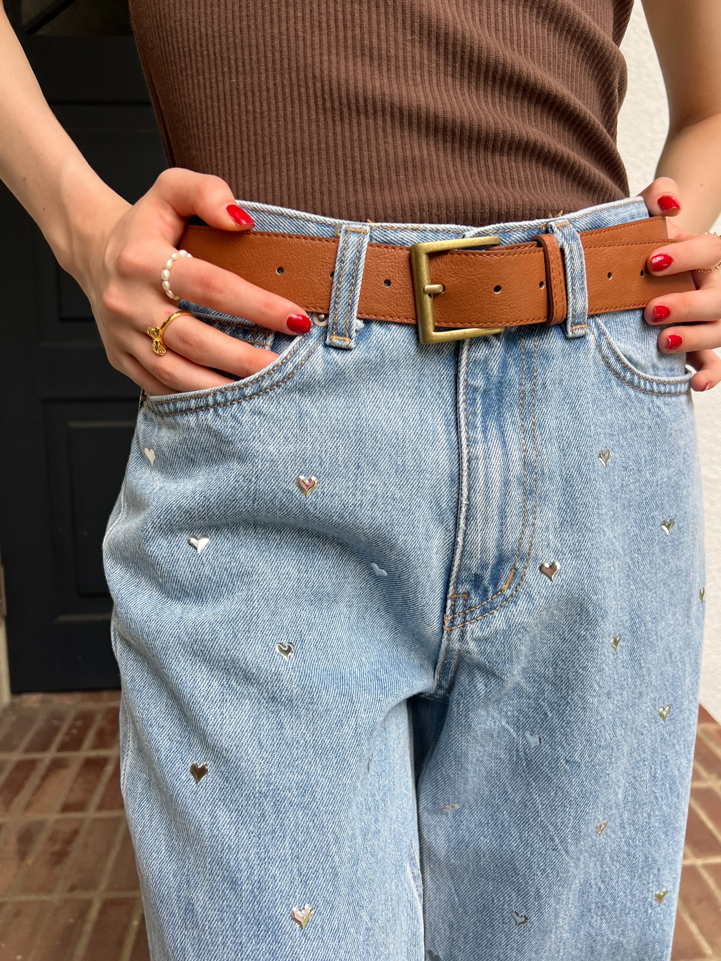 Heart Studs Jeans