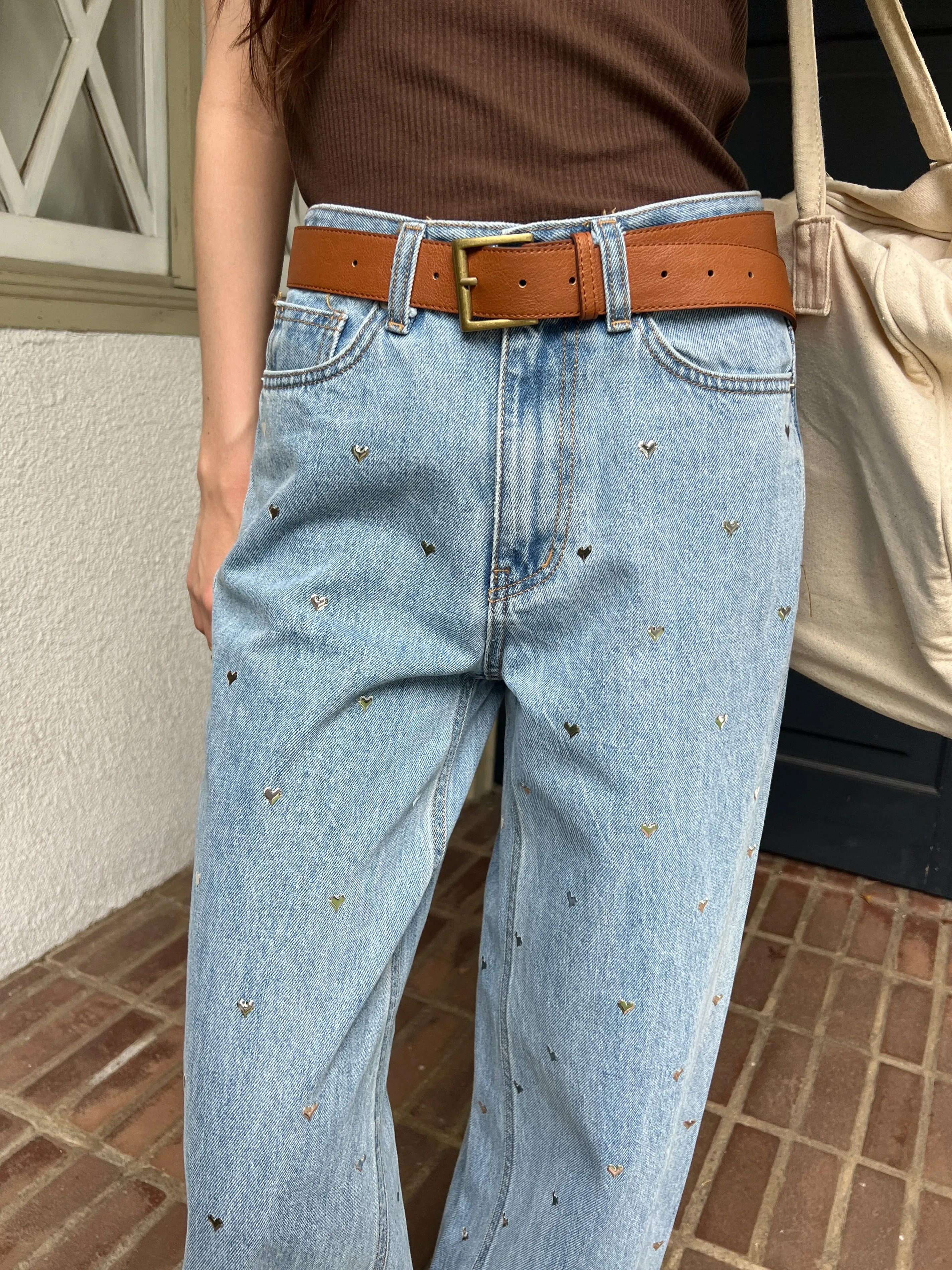 Heart Studs Jeans