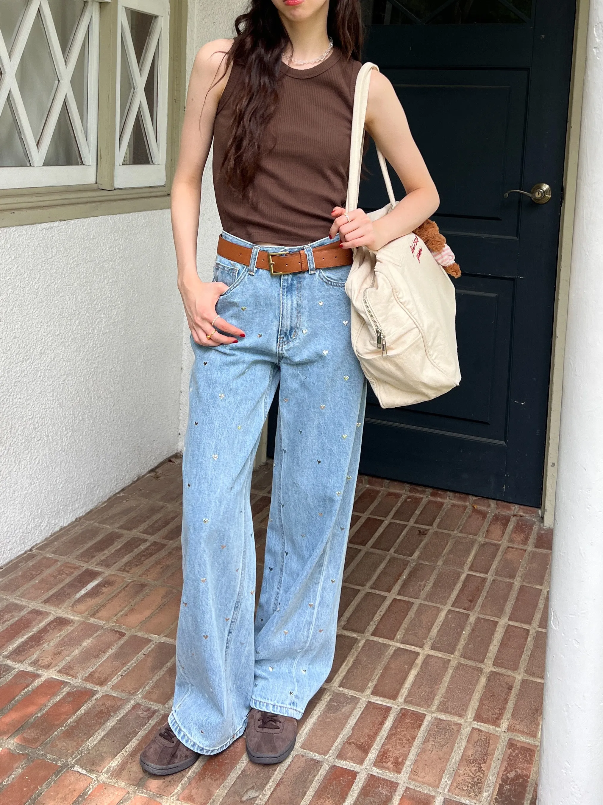 Heart Studs Jeans